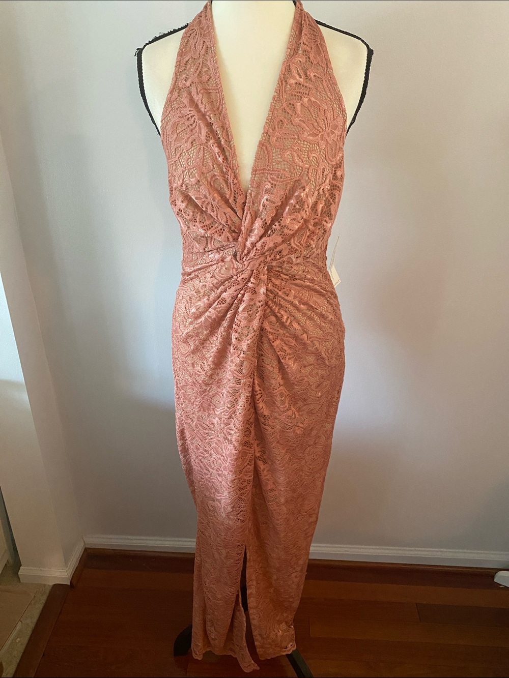Venus lace halter twist front dress has tag on
